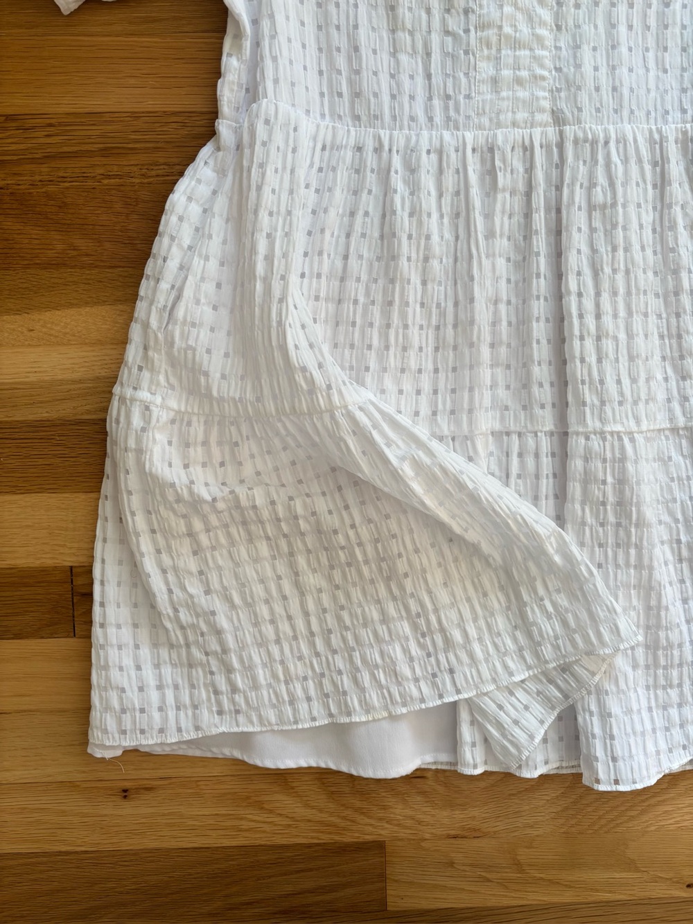 English Factory Gingham Tiered Mini Dress - Flowy, White, Summer Dress, Size M - Picture 10 of 13